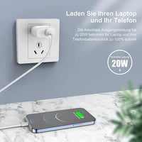 Cionum 2 ks Rýchlonabíjačka na iPhone s certifikáciou Apple MFi, 20W USB-C Power Delivery sieťový adaptér s 2 m Lightning káblom pre iPhone 14 13 12 SE 11 X 4