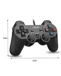 Káblový gamepad Cipon PS2 s dvojitou vibráciou a analógovými páčkami – čierny – 1,8 m kábel 2