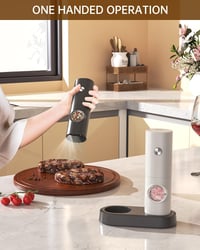 CIRCLE JOY Elektromos Só és Borsőrlő Szett 2 db LED Világítással Állítható Finomságú Fűszermalom 5
