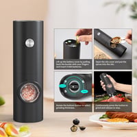 CIRCLE JOY Elektromos Só és Borsőrlő Szett 2 db LED Világítással Állítható Finomságú Fűszermalom 4