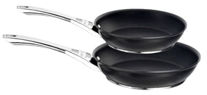 Set indukcijskih tava s neprianjajućim slojem Circulon Infinite, 2 komada (25 i 30 cm), crni anodizirani aluminij, čelične ručke, pogodno za perilicu posuđa