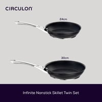 Sada nepriľnavých indukčných panvíc Circulon Infinite, 2 ks (25 a 30 cm), čierny tvrdený hliník, oceľová rukoväť, vhodné do umývačky riadu 2