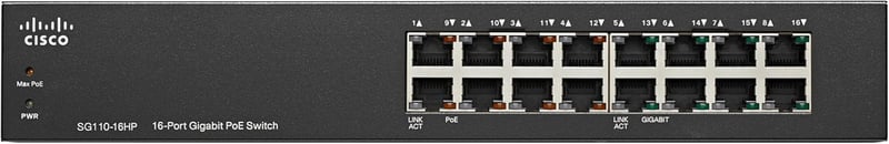 Cisco SG110-16HP 16 portos Gigabit PoE hálózati switch