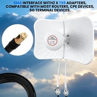 Vonkajšia panelová anténa CISSIYOG 4G LTE 5G, smerová anténa MIMO 600-6000 MHz, zisk 22 dBi, 2x10 m kábel, konektor TS9, externá anténa pre router 6