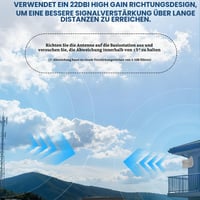Vonkajšia panelová anténa CISSIYOG 4G LTE 5G, smerová anténa MIMO 600-6000 MHz, zisk 22 dBi, 2x10 m kábel, konektor TS9, externá anténa pre router 4