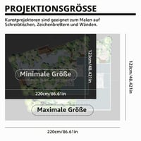 Prenosný kresliaci projektor CISSIYOG, stolný skicár s diaľkovým ovládaním, stojanom a WiFi pripojením na kreslenie a tvorbu šablón 2