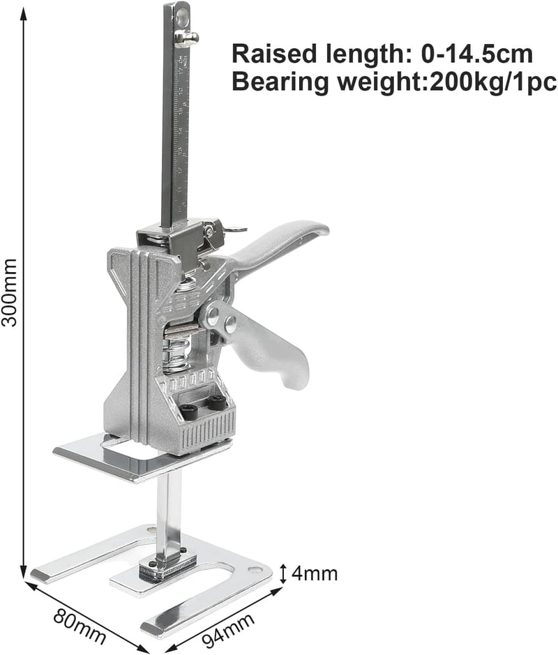 CISSIYOG Kar-Kézi Emelőszerszám 2db - 400kg Teherbírású Gipszkarton Emelő Magasságállítóval - Szekrény/Ablak/Padló Beépítéshez