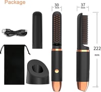 CISSIYOG Vezeték Nélküli Hajegyenesítő Kefe - Hordozható Mini Hajvasaló Utazáshoz, USB-C Tölthető, Gyorsan Melegedő Szakállformázó 8