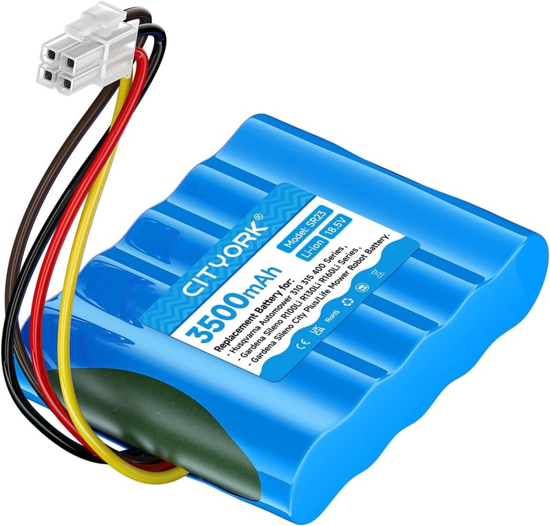 CITYORK 3500 mAh Robotfűnyíró Akkumulátor Gardena Sileno R100Li/R130Li/R160Li és Husqvarna Automower 310/315/315X modellekhez, Li-ion 18,5V