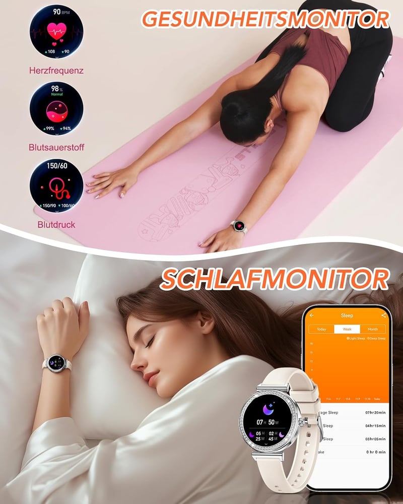 CIVO Smartwatch Női Fitness Óra Vízálló Sportóra Telefonos Funkcióval Android iOS