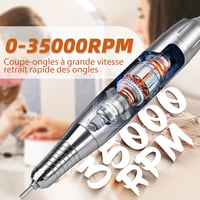CIVPOWER Professzionális Elektromos Körömvágó 35000 RPM - 13 az 1-ben Manikűr Pedikűr Szett Zselés Körmökhöz 4000 mAh Akkumulátorral 3
