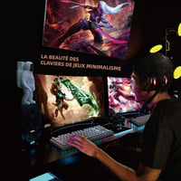 CIY X77 Mechanikus RGB Gamer Billentyűzet, Kék Switch, AZERTY, Fehér 7