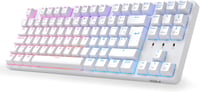 CIY X77 Mechanikus RGB Gamer Billentyűzet, Kék Switch, AZERTY, Fehér 1
