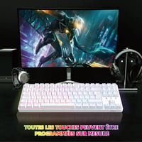 CIY X77 Mechanikus RGB Gamer Billentyűzet, Kék Switch, AZERTY, Fehér 5