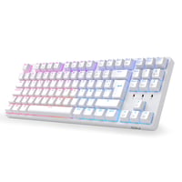 Mechanická herná klávesnica CIY X77 RGB, modré spínače, AZERTY, 88 klávesov – biela 1