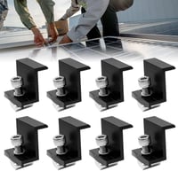 CJBIN Napelem Rögzítő Végbilincs Szett - 8db Alumínium Szélbilincs 30mm-es Panelekhez, Csavarokkal - Lakóautó, Tető Telepítéshez 1