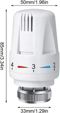 CJBIN Termosztátos Radiátorszelep Készlet - 4 db M30x1.5 Fűtésszabályozó Fej Fagyásvédelemmel - Krómozott Kivitel Otthoni és Irodai Használa 3
