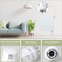 CJBIN Termosztátos Radiátorszelep Készlet - 4 db M30x1.5 Fűtésszabályozó Fej Fagyásvédelemmel - Krómozott Kivitel Otthoni és Irodai Használa 5