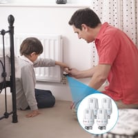CJBIN Termosztátos Radiátorszelep Készlet - 4 db M30x1.5 Fűtésszabályozó Fej Fagyásvédelemmel - Krómozott Kivitel Otthoni és Irodai Használa 6
