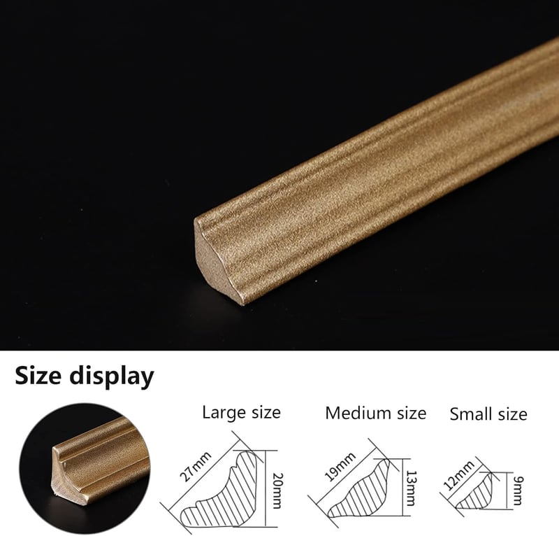 CJHZQYY Öntapadós Negyedkör Profil TPE 5m Champagne Gold 12x9mm Vízálló Szegélyléc