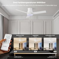 CJOY 107 cm fehér mennyezeti ventilátor távirányítóval, LED világítással, dimmelhető, alvási mód - 107cm 4