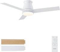 CJOY 107 cm fehér mennyezeti ventilátor távirányítóval, LED világítással, dimmelhető, alvási mód - 107cm 1