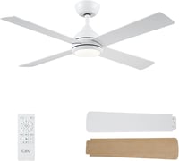 CJOY 122 cm fehér mennyezeti ventilátor távirányítóval, LED világítás, 6 fokozat, halványítható - White 1