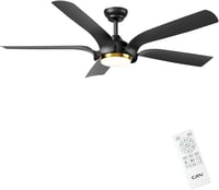 CJOY 142 cm-es mennyezeti ventilátor LED lámpával, távirányítóval, 6 fokozat, fekete-arany - Black Gold 1
