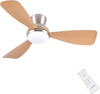 CJOY 52" fehér mennyezeti ventilátor lámpával, süllyesztett kivitel távirányítóval, halk, 6 fokozat, 3 CCT dimmelhető, DC, fordítható 1