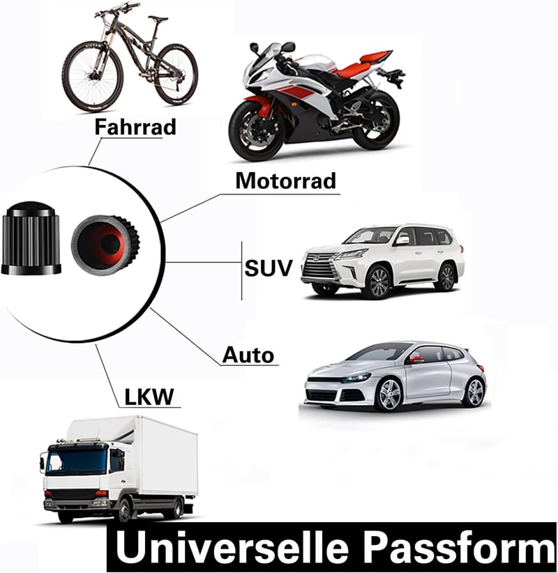 CKAuto 50 db Gumiabroncs Szelep Sapka Fekete Univerzális Autó Kerékpár Motor