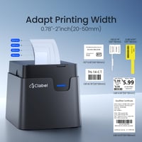 CLABEL 221D Bluetooth termálna tlačiareň štítkov, stolná tlačiareň čiarových kódov kompatibilná s PC a smartfónmi, pre 50 mm samolepiace štítky na kancelárske použitie 3