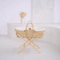 Clair de Lune Bio Mojžišov kôš z palmových listov s bambusovým matracom, 75x28 cm, prírodná krémová farba – bez detskej dečky (stav: pozri 2. obrázok) 10