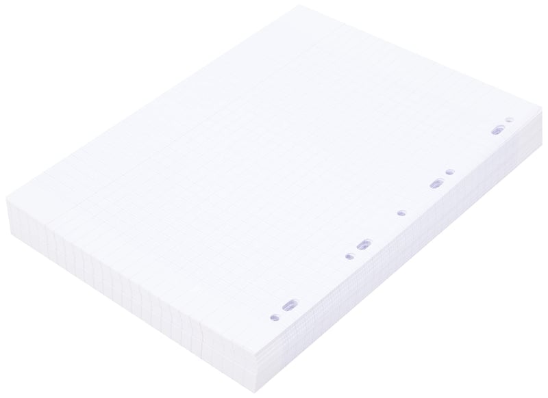 Clairefontaine 11791C Foi de hârtie perforate A4, dictando (pătrățele mari), 90g, 500 coli, set rezerve pentru caiet școlar