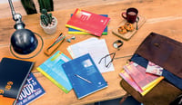 Clairefontaine 1741C Modré perforované listy A4 21x29,7 cm 100 strán štvorčekové 90g znovupoužiteľný obal 2