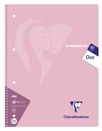 Clairefontaine 306253C Špirálový zápisník A4, 80 listov, bodkovaný, 4 ks, mix farieb 4