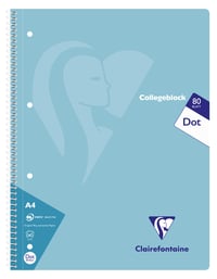 Clairefontaine 306253C Špirálový zápisník A4, 80 listov, bodkovaný, 4 ks, mix farieb 5