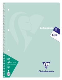 Clairefontaine 306253C Špirálový zápisník A4, 80 listov, bodkovaný, 4 ks, mix farieb 2