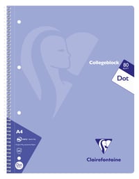 Clairefontaine 306253C Špirálový zápisník A4, 80 listov, bodkovaný, 4 ks, mix farieb 3