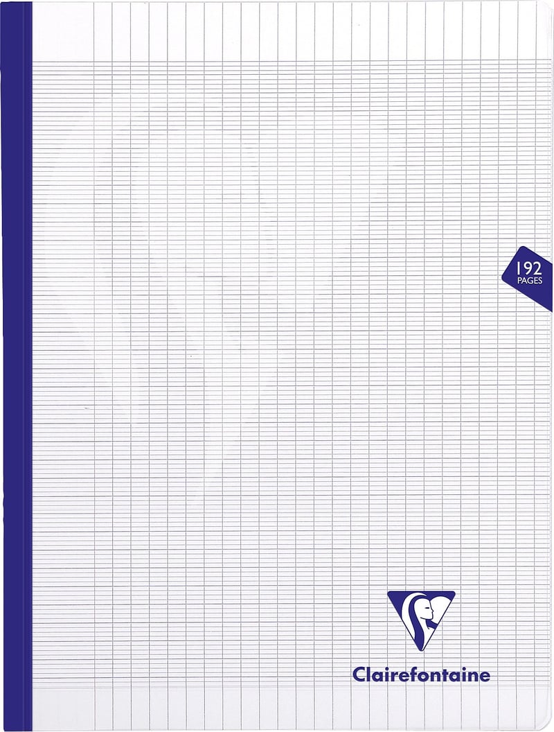 Caiet Clairefontaine 399341C Mimesys A4+ 24x32 cm 192 pagini pătrățele, 90g, copertă transparentă