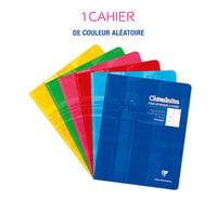 Clairefontaine 3997C Clairefontaine bilježnica s klamiranim uvezom – 17x22 cm – 32 stranice, crtovlje 5 mm – bijeli papir 90 g – laminirane korice, slučajna boja 2