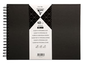 Album cu spiră personalizabil Clairefontaine 95436C, 40 coli, 185 g/m², 21x24 cm — copertă zgâriată și pătată (stare: vezi a 2-a imagine)