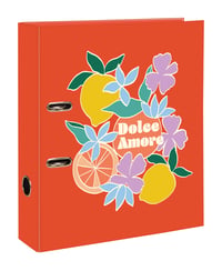 Clairefontaine Dolce Amore 116276C Biblioraft cu inele A4, model Citrus, cotor 7 cm, capacitate mare 1