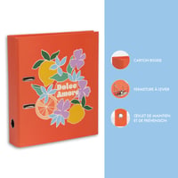 Clairefontaine Dolce Amore 116276C Biblioraft cu inele A4, model Citrus, cotor 7 cm, capacitate mare 3