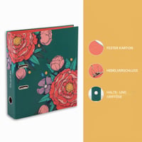 Dosar cu inele Clairefontaine Frida Kahlo 116223C, A4, cotor 7 cm, capacitate mare, 26 x 32 cm 3