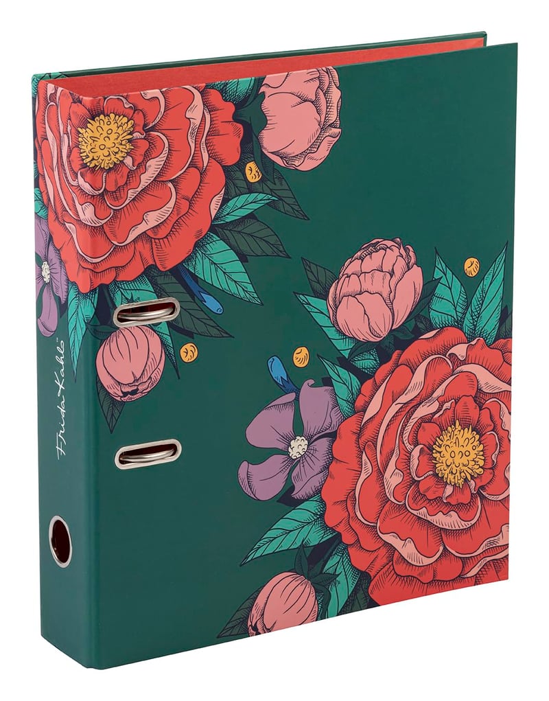 Dosar cu inele Clairefontaine Frida Kahlo 116223C, A4, cotor 7 cm, capacitate mare, 26 x 32 cm