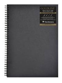 Skicár so špirálovou väzbou Clairefontaine Goldine 34264C, A3 29,7x42 cm, 140g, čierny papier, formát na výšku, tvrdá väzba 1