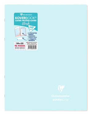 Caiet capsat Clairefontaine Koverbook Blush 24x32 cm, 96 pagini, dictando, hârtie albă 90g, copertă albastră - Deteriorat (stare: vezi a 2-a imagine)
