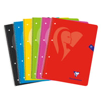 Špirálový zápisník Clairefontaine Mimesys 696803C, A4+ 22,5x29,7 cm, 160 strán, štvorčekovaný, s flexibilnými kartónovými doskami, 4 otvormi na zakladanie, rôzne farby 1