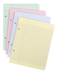 Clairefontaine premiestniteľné perforované listy, 5 balení po 200 listov, 17x22 cm, 4 farby, štvorčekové listy do šanónu 3