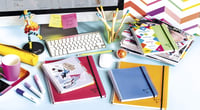 Zošit Clairefontaine Proactiv'Book 328175C A4+, 22,5x29,7 cm, 80 listov, štvorčekovaný s okrajom a hlavičkou, so 4 otvormi do zakladača, PP obal, mix farieb 6